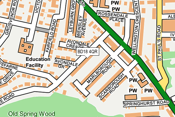 BD18 4QR map - OS OpenMap – Local (Ordnance Survey) BD18 4QR map - OS OpenMap – Local (Ordnance Survey)