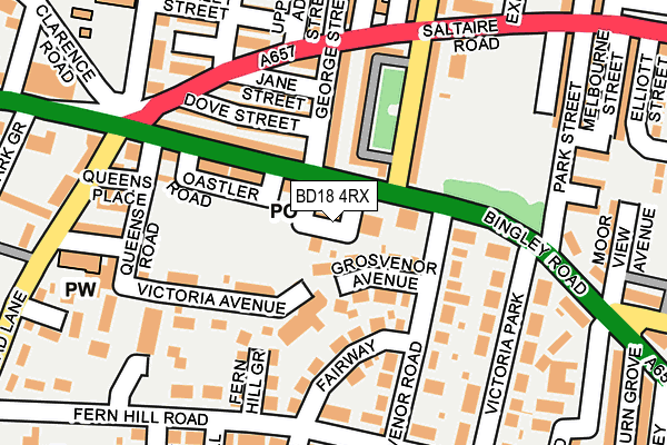 BD18 4RX map - OS OpenMap – Local (Ordnance Survey) BD18 4RX map - OS OpenMap – Local (Ordnance Survey)