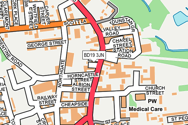 BD19 3JN map - OS OpenMap – Local (Ordnance Survey)