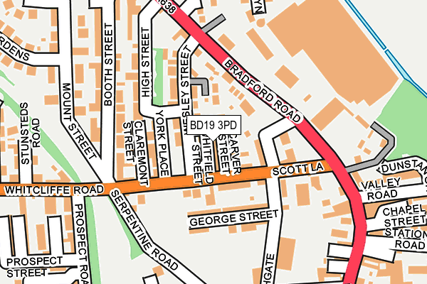 BD19 3PD map - OS OpenMap – Local (Ordnance Survey) BD19 3PD map - OS OpenMap – Local (Ordnance Survey)