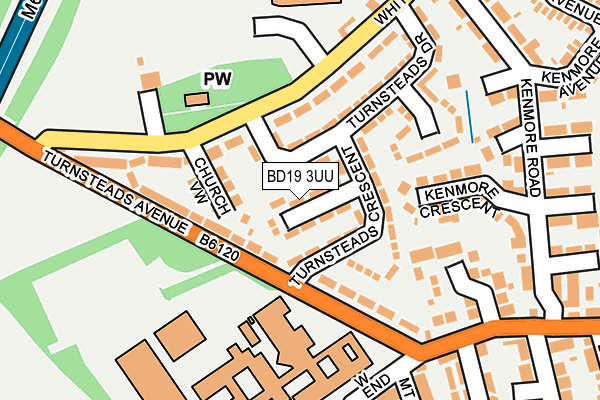 BD19 3UU map - OS OpenMap – Local (Ordnance Survey) BD19 3UU map - OS OpenMap – Local (Ordnance Survey)