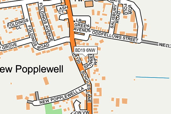 BD19 6NW map - OS OpenMap – Local (Ordnance Survey) BD19 6NW map - OS OpenMap – Local (Ordnance Survey)