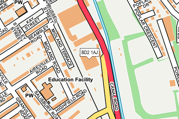 BD2 1AJ map - OS OpenMap – Local (Ordnance Survey) BD2 1AJ map - OS OpenMap – Local (Ordnance Survey)
