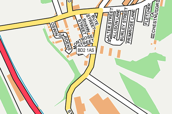 BD2 1AS map - OS OpenMap – Local (Ordnance Survey)
