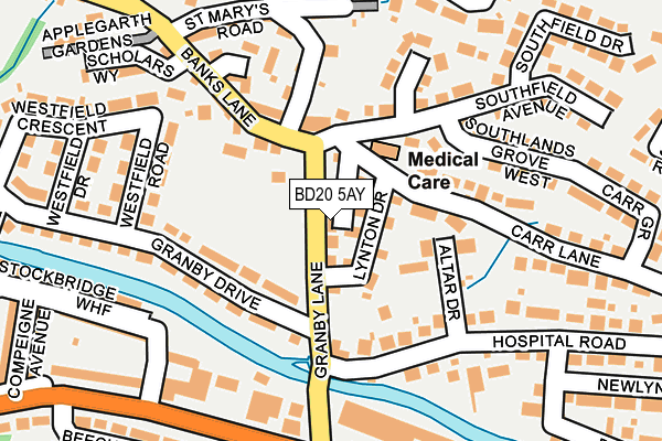 BD20 5AY map - OS OpenMap – Local (Ordnance Survey) BD20 5AY map - OS OpenMap – Local (Ordnance Survey)