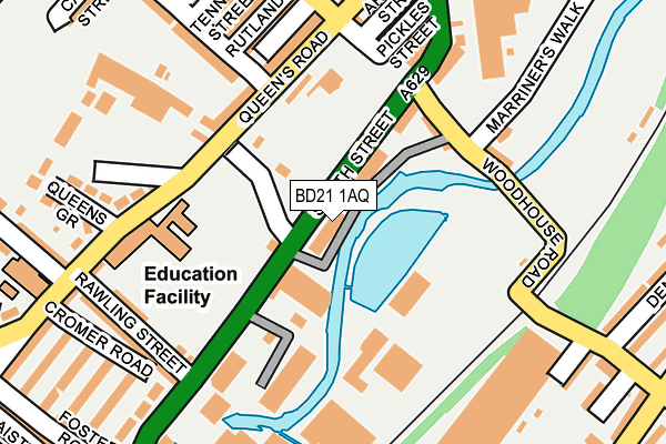 BD21 1AQ map - OS OpenMap – Local (Ordnance Survey) BD21 1AQ map - OS OpenMap – Local (Ordnance Survey)