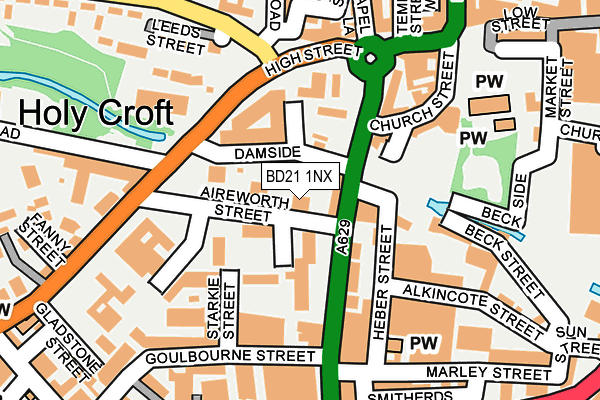 BD21 1NX map - OS OpenMap – Local (Ordnance Survey) BD21 1NX map - OS OpenMap – Local (Ordnance Survey)