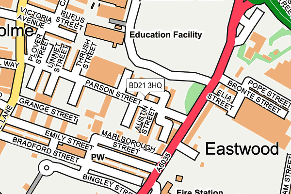BD21 3HQ map - OS OpenMap – Local (Ordnance Survey)