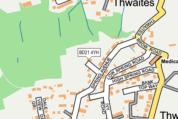 BD21 4YH map - OS OpenMap – Local (Ordnance Survey) BD21 4YH map - OS OpenMap – Local (Ordnance Survey)
