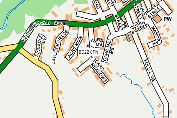 BD22 0FN map - OS OpenMap – Local (Ordnance Survey)