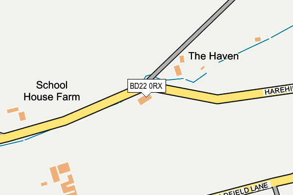 BD22 0RX map - OS OpenMap – Local (Ordnance Survey) BD22 0RX map - OS OpenMap – Local (Ordnance Survey)