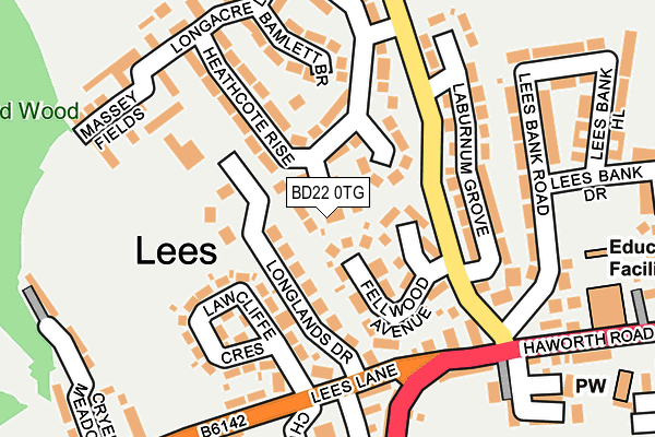BD22 0TG map - OS OpenMap – Local (Ordnance Survey)