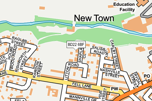BD22 6BF map - OS OpenMap – Local (Ordnance Survey) BD22 6BF map - OS OpenMap – Local (Ordnance Survey)