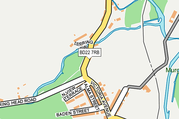 BD22 7RB map - OS OpenMap – Local (Ordnance Survey) BD22 7RB map - OS OpenMap – Local (Ordnance Survey)