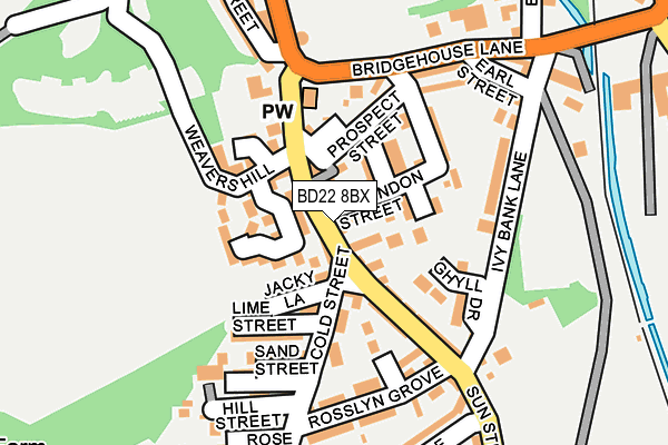 BD22 8BX map - OS OpenMap – Local (Ordnance Survey) BD22 8BX map - OS OpenMap – Local (Ordnance Survey)