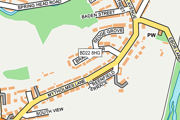 BD22 8HG map - OS OpenMap – Local (Ordnance Survey) BD22 8HG map - OS OpenMap – Local (Ordnance Survey)