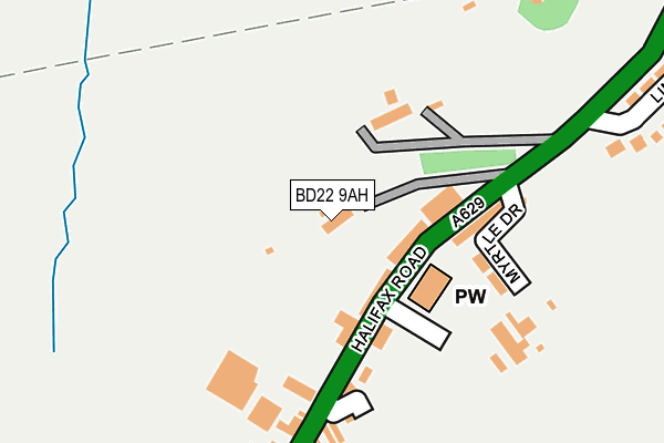 BD22 9AH map - OS OpenMap – Local (Ordnance Survey) BD22 9AH map - OS OpenMap – Local (Ordnance Survey)