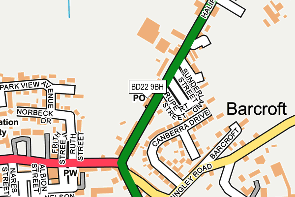 BD22 9BH map - OS OpenMap – Local (Ordnance Survey) BD22 9BH map - OS OpenMap – Local (Ordnance Survey)