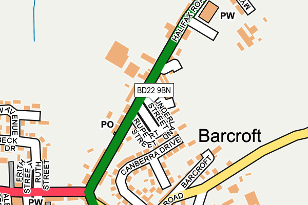 BD22 9BN map - OS OpenMap – Local (Ordnance Survey) BD22 9BN map - OS OpenMap – Local (Ordnance Survey)