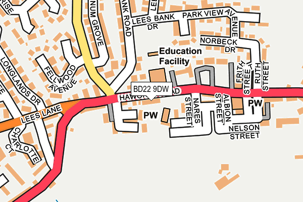 BD22 9DW map - OS OpenMap – Local (Ordnance Survey) BD22 9DW map - OS OpenMap – Local (Ordnance Survey)