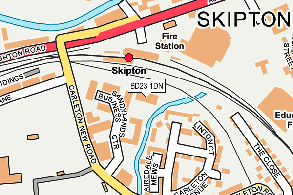 BD23 1DN map - OS OpenMap – Local (Ordnance Survey)