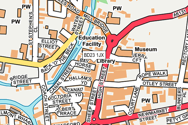 BD23 1JX map - OS OpenMap – Local (Ordnance Survey) BD23 1JX map - OS OpenMap – Local (Ordnance Survey)