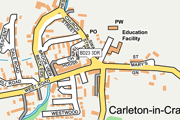 BD23 3DR map - OS OpenMap – Local (Ordnance Survey) BD23 3DR map - OS OpenMap – Local (Ordnance Survey)