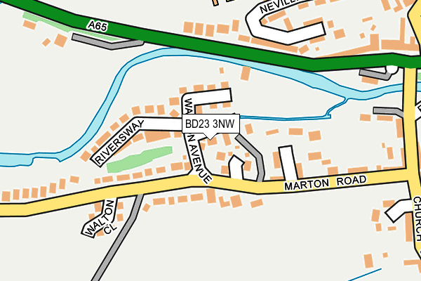 BD23 3NW map - OS OpenMap – Local (Ordnance Survey) BD23 3NW map - OS OpenMap – Local (Ordnance Survey)
