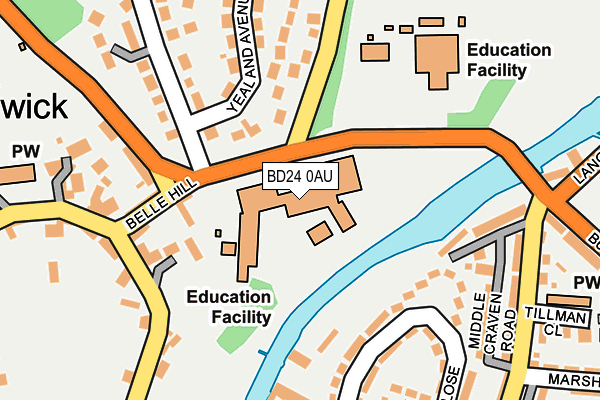 BD24 0AU map - OS OpenMap – Local (Ordnance Survey) BD24 0AU map - OS OpenMap – Local (Ordnance Survey)