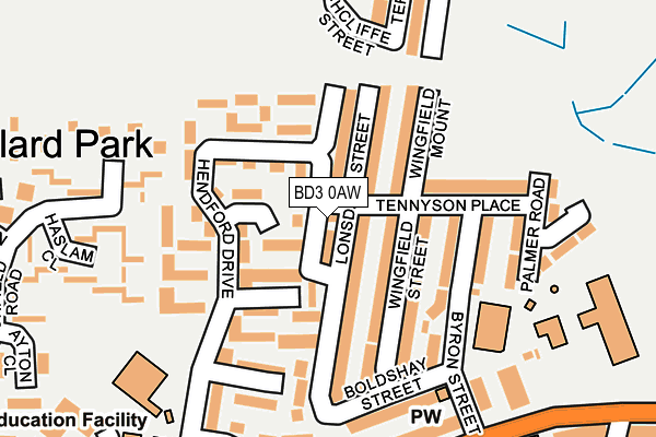 BD3 0AW map - OS OpenMap – Local (Ordnance Survey) BD3 0AW map - OS OpenMap – Local (Ordnance Survey)