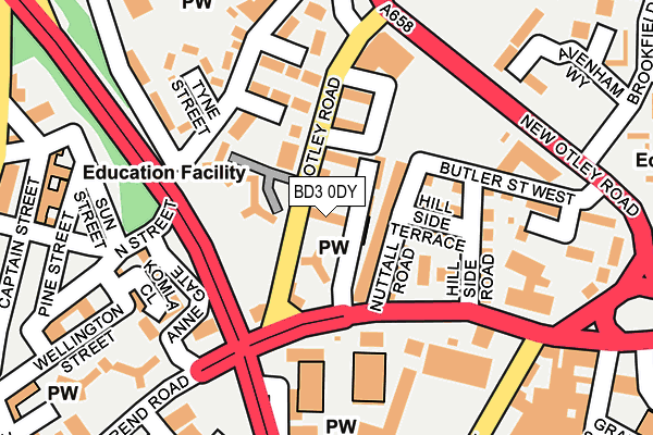 BD3 0DY map - OS OpenMap – Local (Ordnance Survey) BD3 0DY map - OS OpenMap – Local (Ordnance Survey)