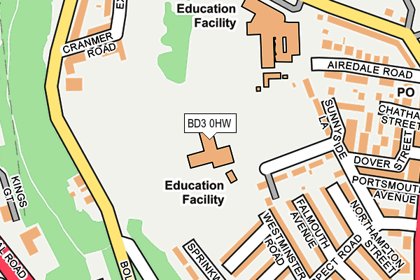 BD3 0HW map - OS OpenMap – Local (Ordnance Survey) BD3 0HW map - OS OpenMap – Local (Ordnance Survey)