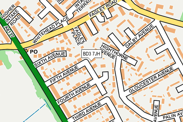 BD3 7JH map - OS OpenMap – Local (Ordnance Survey) BD3 7JH map - OS OpenMap – Local (Ordnance Survey)