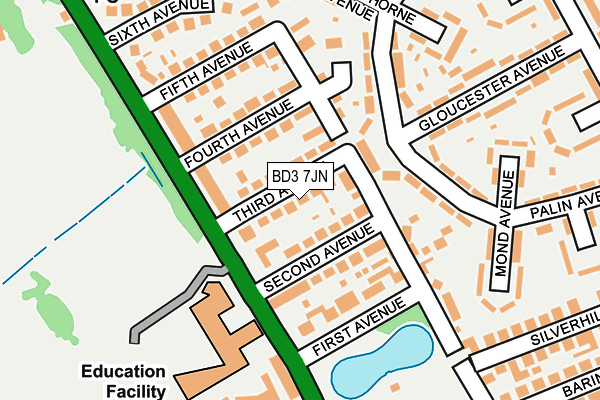 BD3 7JN map - OS OpenMap – Local (Ordnance Survey) BD3 7JN map - OS OpenMap – Local (Ordnance Survey)