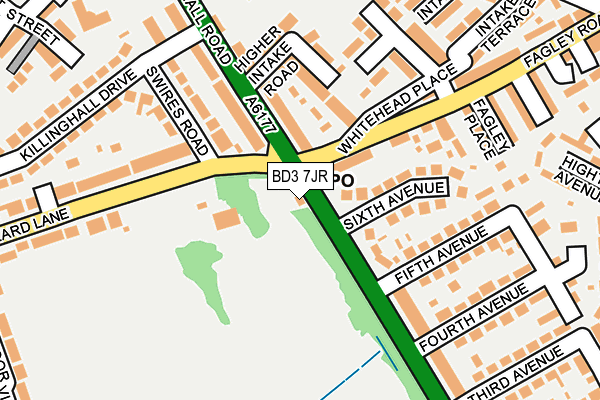 BD3 7JR map - OS OpenMap – Local (Ordnance Survey) BD3 7JR map - OS OpenMap – Local (Ordnance Survey)