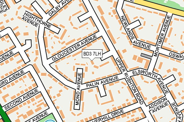 BD3 7LH map - OS OpenMap – Local (Ordnance Survey) BD3 7LH map - OS OpenMap – Local (Ordnance Survey)