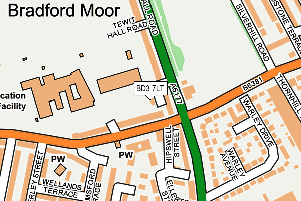 BD3 7LT map - OS OpenMap – Local (Ordnance Survey)