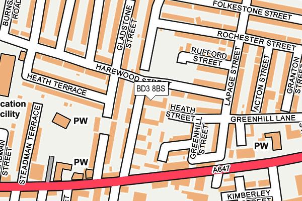 BD3 8BS map - OS OpenMap – Local (Ordnance Survey) BD3 8BS map - OS OpenMap – Local (Ordnance Survey)