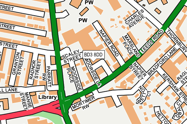 BD3 8DD map - OS OpenMap – Local (Ordnance Survey) BD3 8DD map - OS OpenMap – Local (Ordnance Survey)
