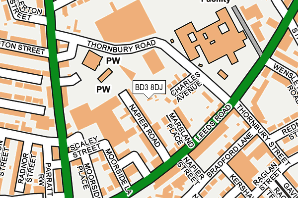 BD3 8DJ map - OS OpenMap – Local (Ordnance Survey) BD3 8DJ map - OS OpenMap – Local (Ordnance Survey)