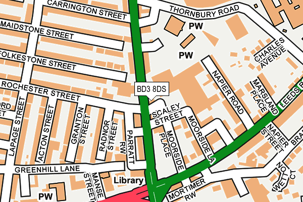 BD3 8DS map - OS OpenMap – Local (Ordnance Survey) BD3 8DS map - OS OpenMap – Local (Ordnance Survey)