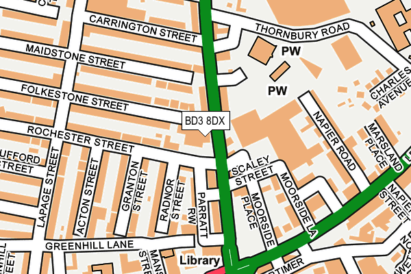 BD3 8DX map - OS OpenMap – Local (Ordnance Survey) BD3 8DX map - OS OpenMap – Local (Ordnance Survey)