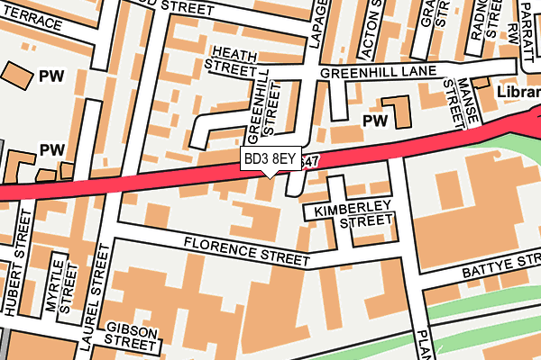 BD3 8EY map - OS OpenMap – Local (Ordnance Survey) BD3 8EY map - OS OpenMap – Local (Ordnance Survey)