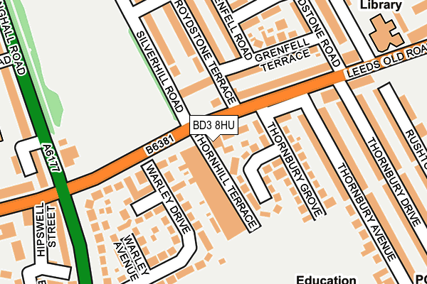 BD3 8HU map - OS OpenMap – Local (Ordnance Survey) BD3 8HU map - OS OpenMap – Local (Ordnance Survey)