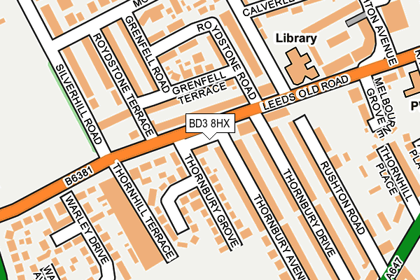 BD3 8HX map - OS OpenMap – Local (Ordnance Survey) BD3 8HX map - OS OpenMap – Local (Ordnance Survey)