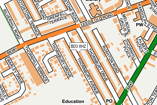 BD3 8HZ map - OS OpenMap – Local (Ordnance Survey) BD3 8HZ map - OS OpenMap – Local (Ordnance Survey)