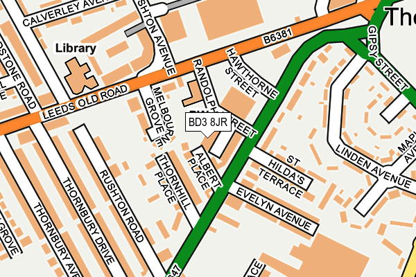 BD3 8JR map - OS OpenMap – Local (Ordnance Survey) BD3 8JR map - OS OpenMap – Local (Ordnance Survey)