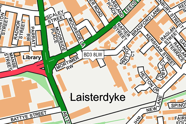 BD3 8LW map - OS OpenMap – Local (Ordnance Survey) BD3 8LW map - OS OpenMap – Local (Ordnance Survey)
