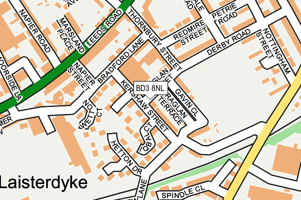 BD3 8NL map - OS OpenMap – Local (Ordnance Survey) BD3 8NL map - OS OpenMap – Local (Ordnance Survey)