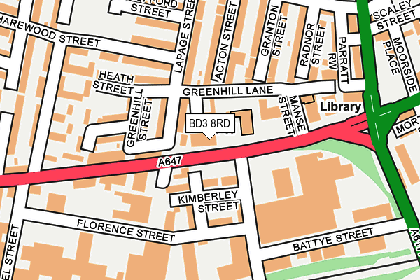 BD3 8RD map - OS OpenMap – Local (Ordnance Survey) BD3 8RD map - OS OpenMap – Local (Ordnance Survey)